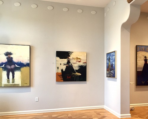 Cathy Hegman: Mirror's of Ourselves, Intimate paintings of Figures & Animals - Installation View 