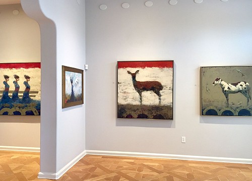 Cathy Hegman: Mirror's of Ourselves, Intimate paintings of Figures & Animals - Installation View 