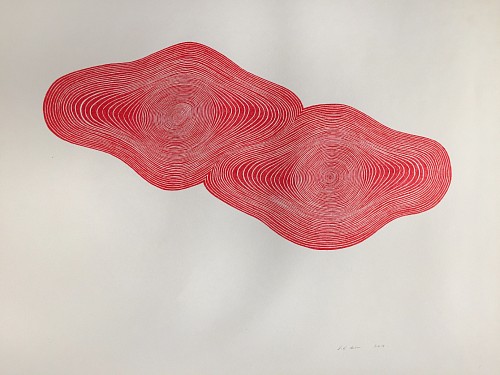 Stewart Helm - Red-Doubled Eye Shape, 2019