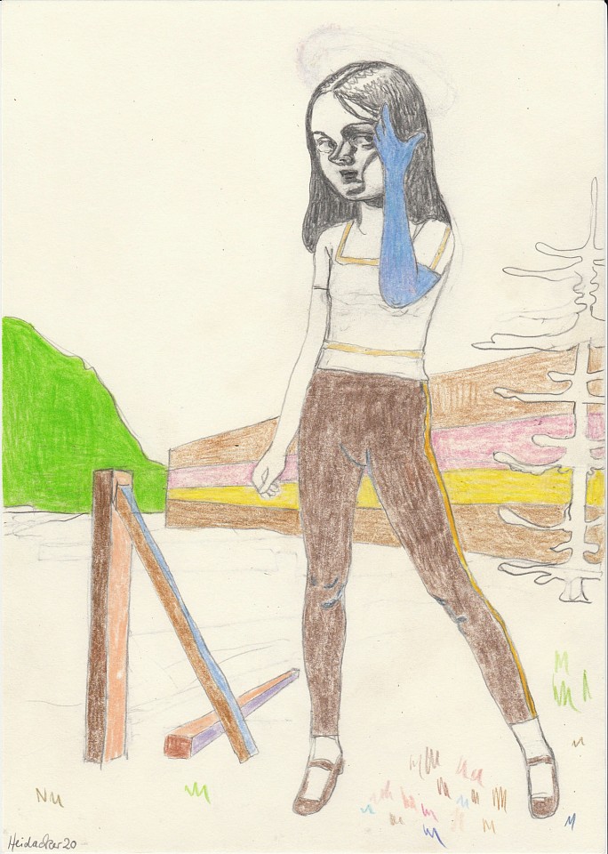 Stephanus Heidacker, Woman with Blue Glove, 2020
graphite & colored pencil on paper, 12" x 8", 19.5" x 16" framed.
figurative, contemporary, bright colors, earth colors, humorous
STEPH-355
$2,750