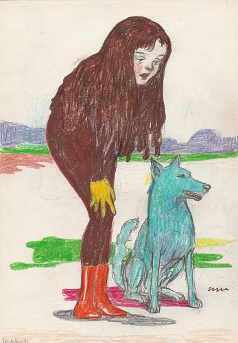 Woman with Blue Dog, 2015