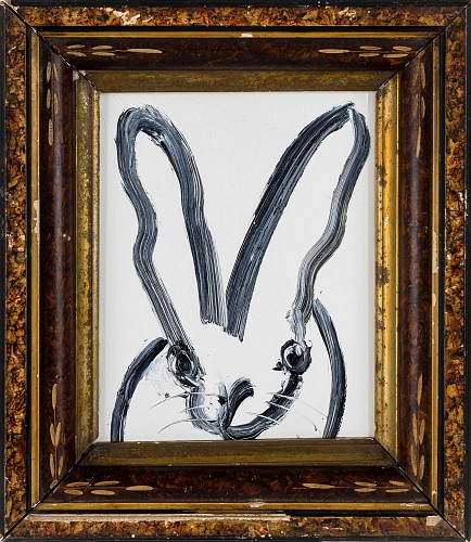 Hunt Slonem - Black and White Bunny, 2020