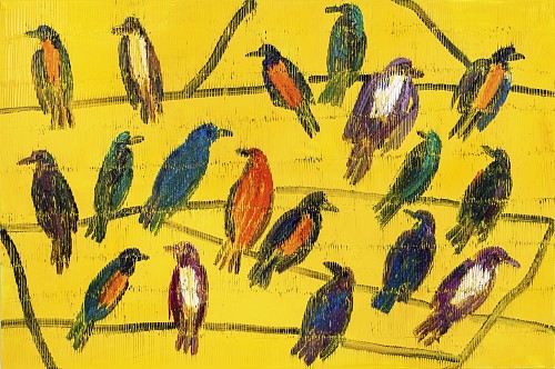 Exhibition: Hunt Slonem Solo Show, Work: Yellow Starlings, 2020