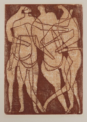 Otto Neumann 1895-1975 Four Abstract Figures, 1957