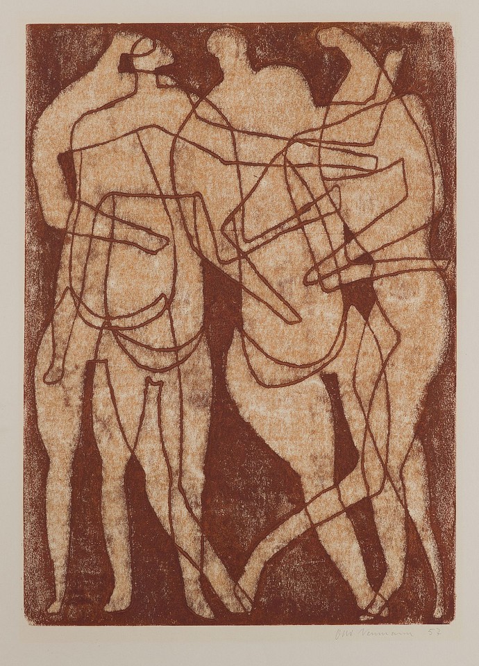 Otto Neumann 1895-1975, Four Abstract Figures, 1957
monotype on paper, 24.5" x 17.5", 33" x 26" framed
OT 051062
$9,700