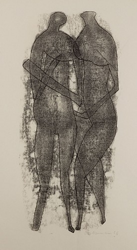 Two Abstract Figures/Black, 1956