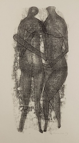 Work: Otto Neumann 1895-1975 Two Abstract Figures/Black, 1956