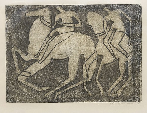Otto Neumann 1895-1975 - Abstract Horses and Riders, 1960