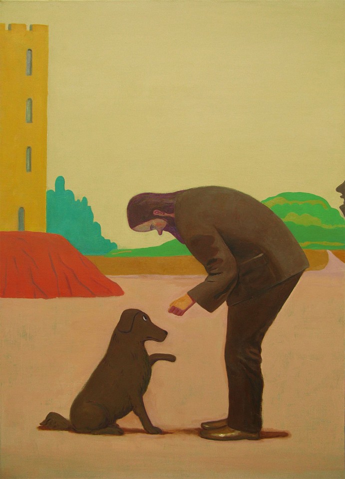 Stephanus Heidacker, At The Yellow Tower, 2018
oil on canvas, 55.11"x 39.37", 57"x 42" framed 
figurative, contemporary, bright colors, earth colors, humorous
STEPH-366
Price Upon Request