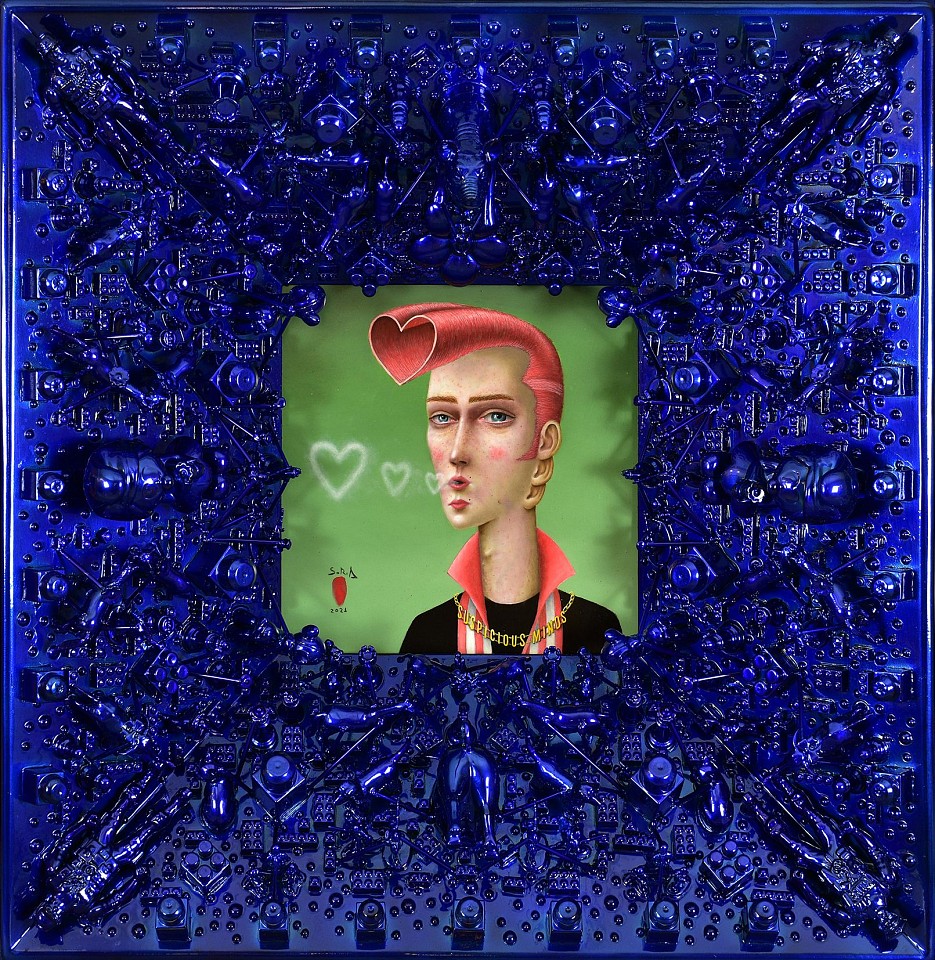 Mario Soria, Suspicious Minds, 2021
mixed technique on wood, toys on frame, 28.3"x 28.3" framed
SOR 41
Sold
