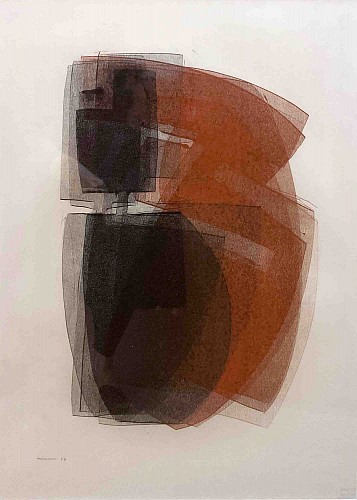 Otto Neumann 1895-1975 - Abstract Composition/ Black and Orange, 1967
