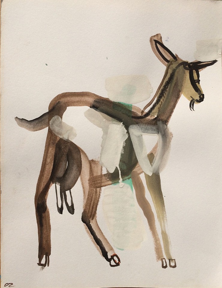 Olena Zvyagintseva, Goat-2, 2021
gouache on paper, 12.5" x 9.5", 22..375" x 19.375" framed
OZ 628
$1,825