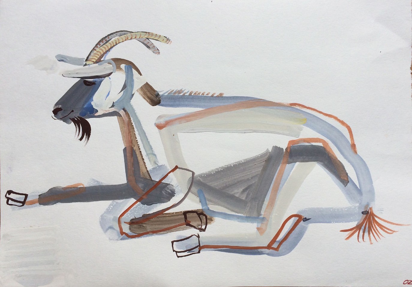 Olena Zvyagintseva, Rest-5, 2021
gouache on paper, 12" x 16.5", 22" x 26.87" framed
OZ 611
$2,200