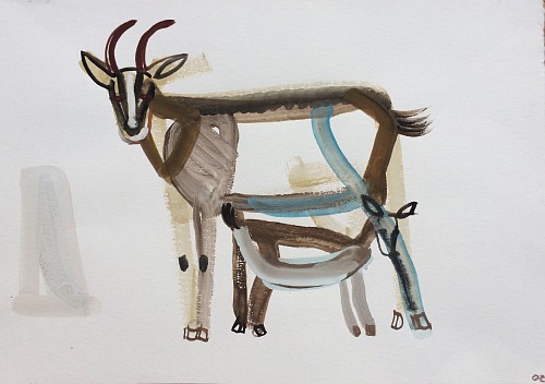 Exhibition: Olena Zvyagintseva, Work: Goats-4, 2021