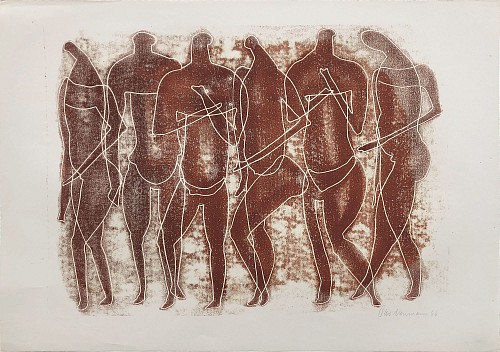 Work: Otto Neumann 1895-1975 Frieze of Abstract Figures, 1956