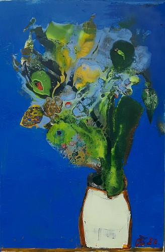 Serhiy Hai - Still Life Flowers (Blue), 2021