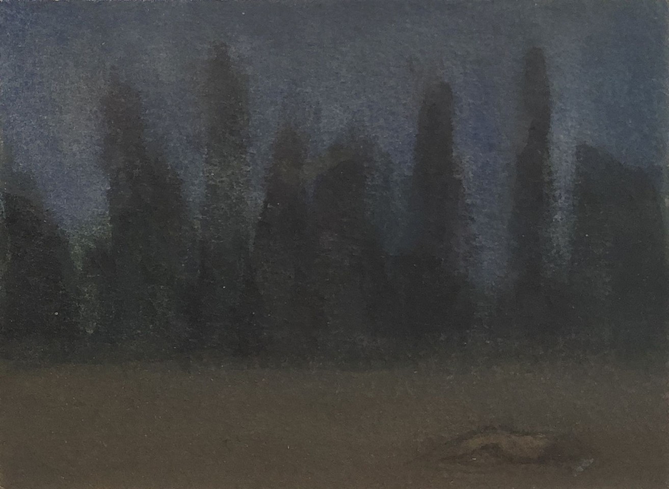 Chuck Bowdish 1959-2022, Night with Figure and Trees
watercolor on paper, 3" x 4.8", 8.75" x 9.75" framed
CB 327
Price Upon Request