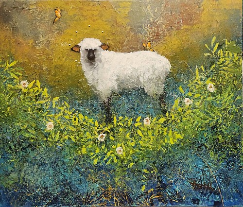 Exhibition: CATHY HEGMAN-
 Finding Patterns in Randomness, Work: Flora and Fauna Sheep, 2023