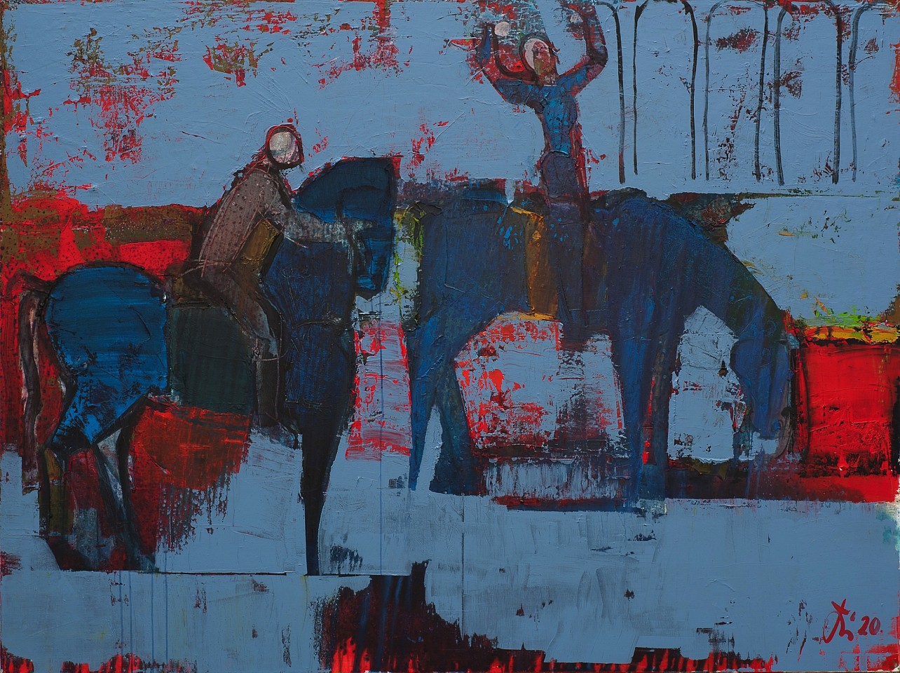 Serhiy Hai, Horses and Riders, 2020
Oil & Acrylic on canvas, 59.5" x 74.25", 60" x 80" framed
SY 119
Price Upon Request