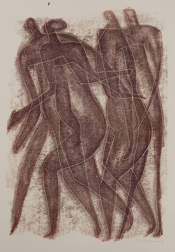 Otto Neumann 1895-1975, Four Abstract Figures, 1958
monotype on paper, 24.5"x 17.5"unframed
OT 054049
Price Upon Request