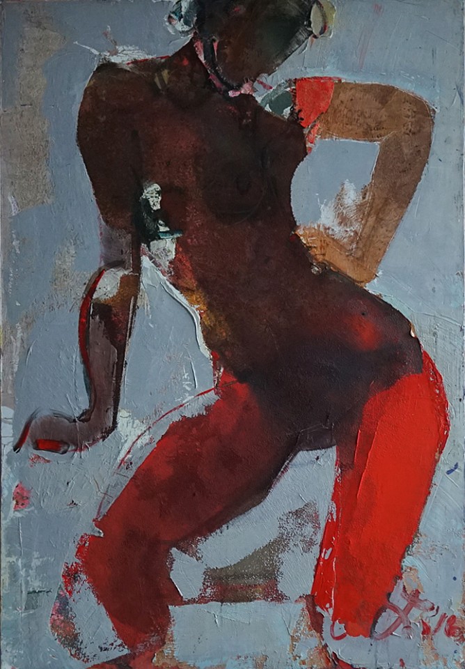 Serhiy Hai, Red Nude, 2023
oil on canvas, 50.5"x 35", 52" x 36" framed
SY 137
Sold