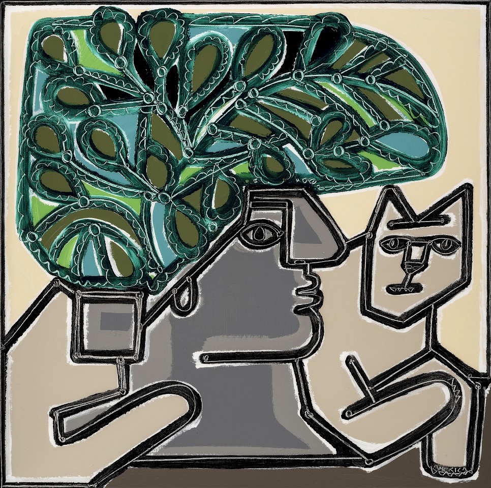 America Martin, Cat by the Jade Plant, 2024
Oil and acrylic on canvas, 24"x 24", 26"x 26" framed
ACM 531
Sold