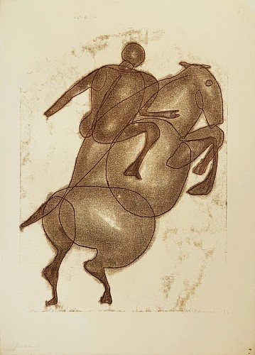 Work: Otto Neumann 1895-1975 Man on Rearing Horse, 1953