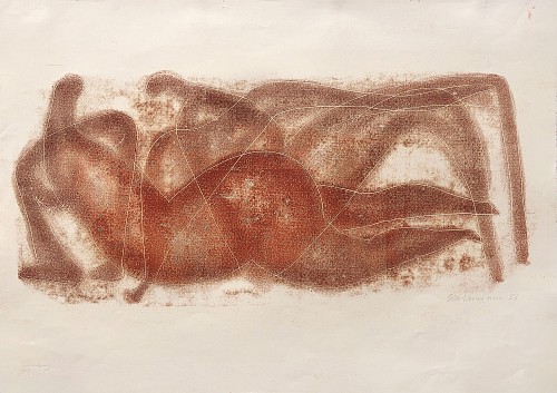 Work: Otto Neumann 1895-1975 Reclining Mother and Child, 1956