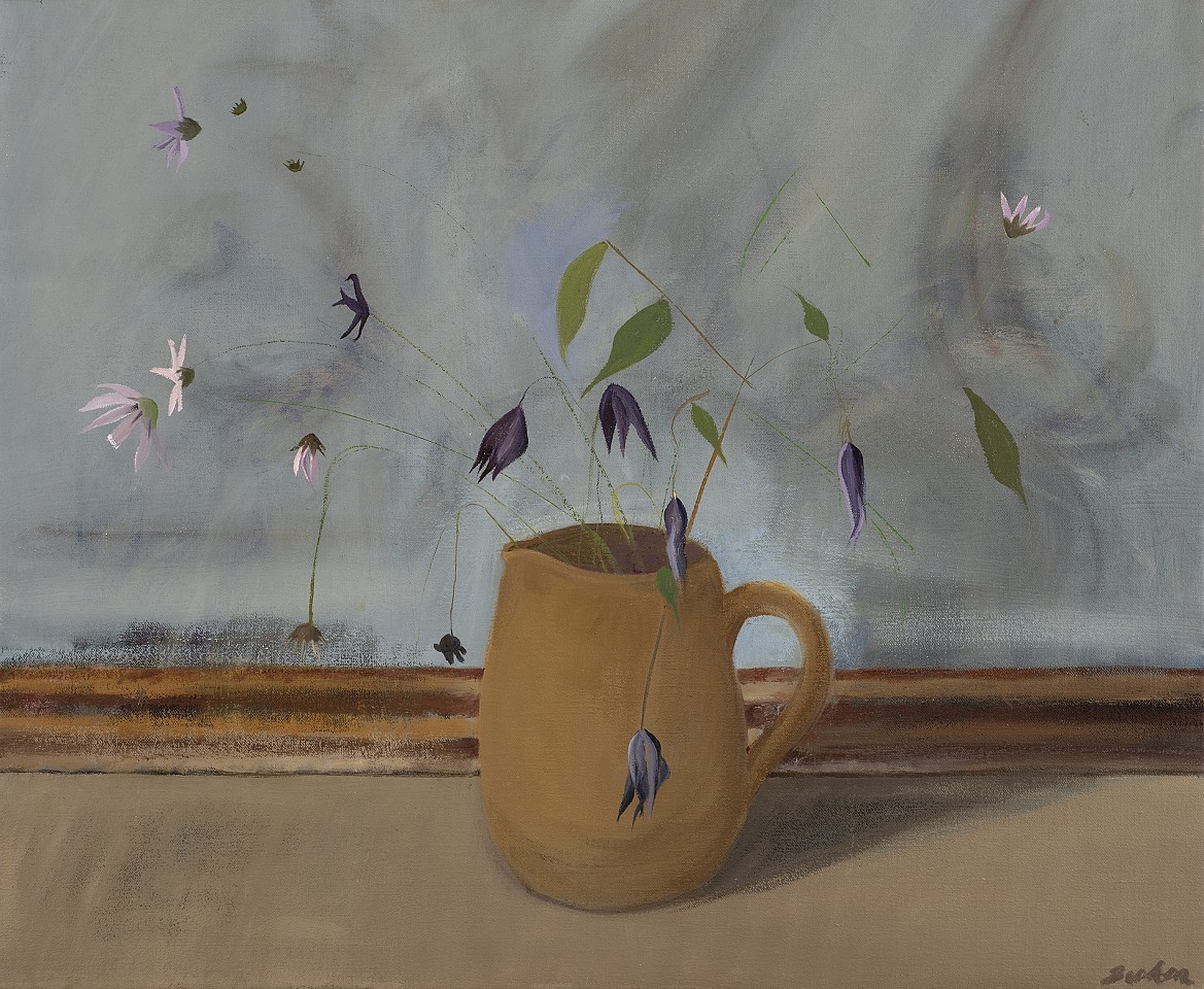 Haidee Becker, Ochre Jug with Clematis from my Garden, 2022
20" x 24", 21" x 25" framed
Oil on canvas
HB 458
Sold