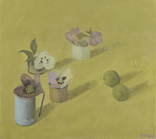 HB 463 Hellebors & 2 Limes on Yellow 2024 17.5 x 19.7 N WB