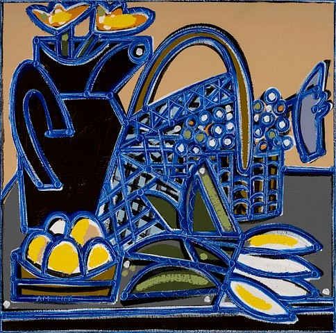 America Martin, Eggs, White Radish & Grapes, 2025
30" x 30", 33" x 33" framed
Oil & Acrylic on canvas
ACM 562
Price Upon Request