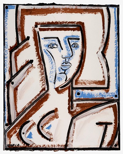 Woman In Blue and Sienna, 2021