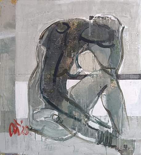 Work: Serhiy Hai Untitled, Gray/ Green Nude, 2025