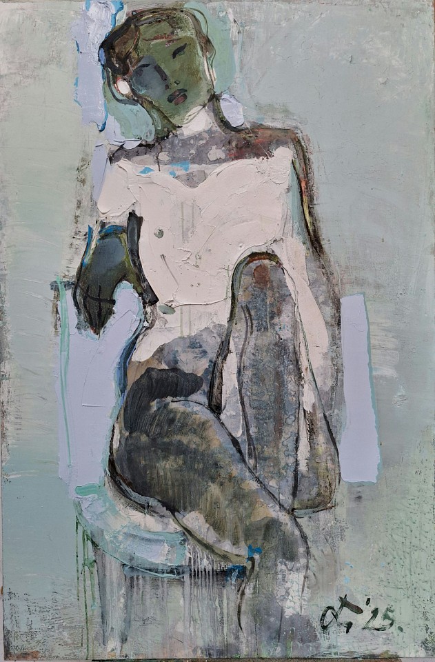 Serhiy Hai, Untitled, Nude Seated in Chair, 2025
47" x 31.5", 50" x 34" framed
Oil, acrylic on canvas
SY 144
Price Upon Request