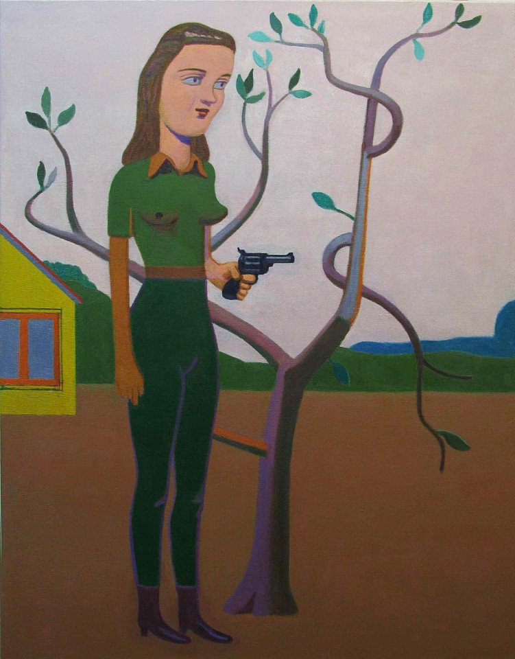 Stephanus Heidacker, Woman with Gun, 2025
45.5"" x 35.625""
Oil on canvas
STEPH-370
Price Upon Request