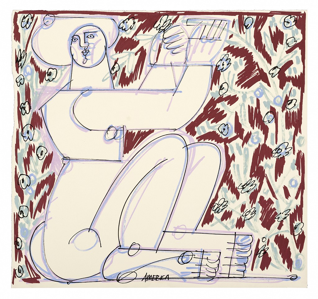 America Martin, Pretends TO Pick Flowers From Wallpaper, 2026
13.25" x 12.25", 16.25" x 15.25" framed
Pastel and & Ink on Paper
ACM 612
Price Upon Request