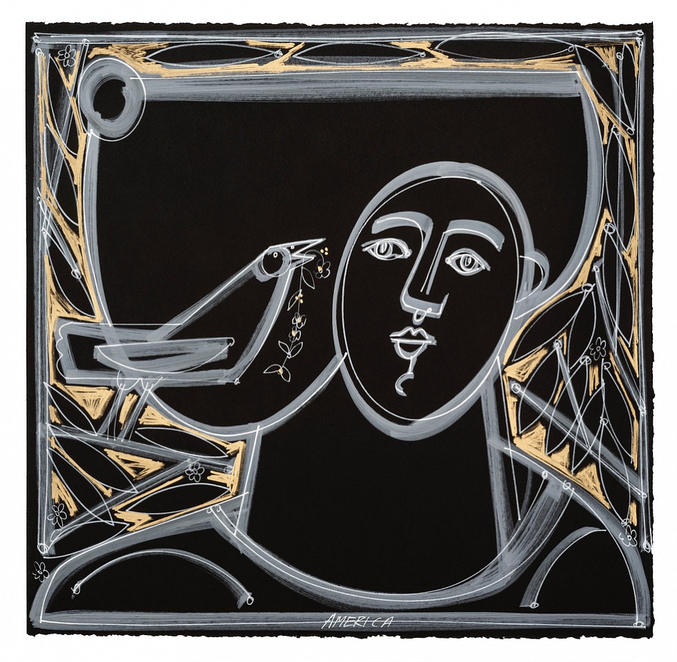 America Martin, Birds Gift, 2026
22.75" x 22.25", 25.5" x 25.5" framed
Pastel and & Ink on Paper
ACM 615
Price Upon Request