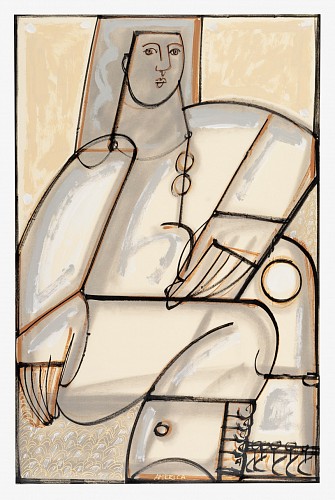 America Martin -&nbsp;Pastel and & Ink On Paper