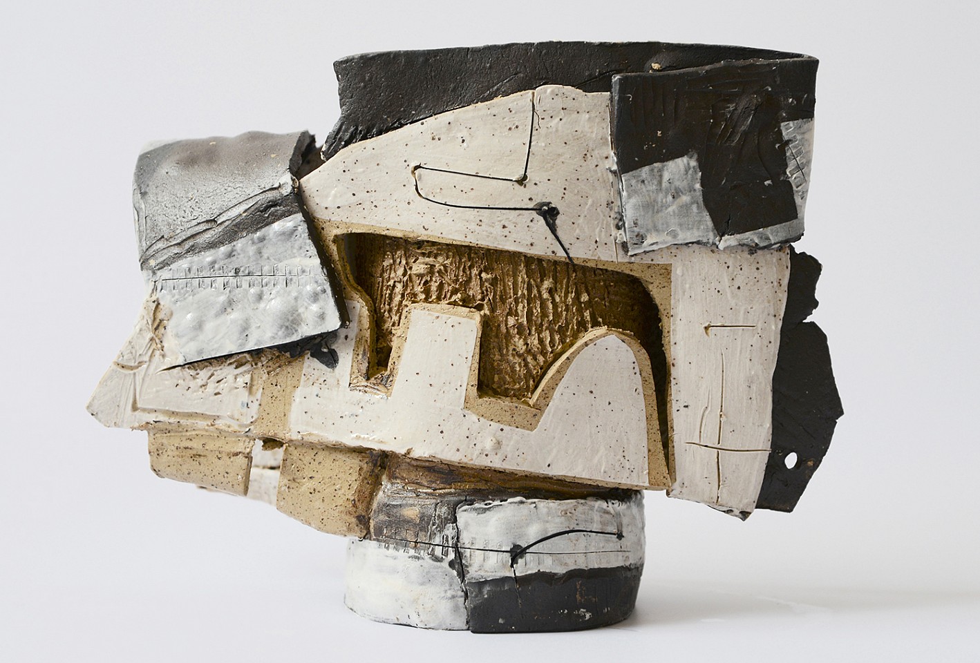 Mary Mackey, Perspective, 2026
9" H X 12" W x 4" D
Thrown cylinders, with slab material and clay slip, and various clays
MY 002
Price Upon Request
